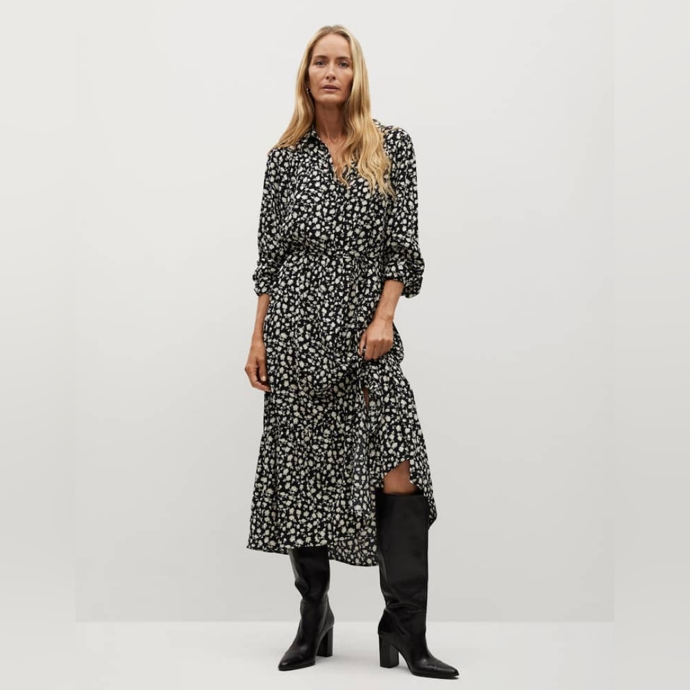 MANGO - Ruffle printed dress